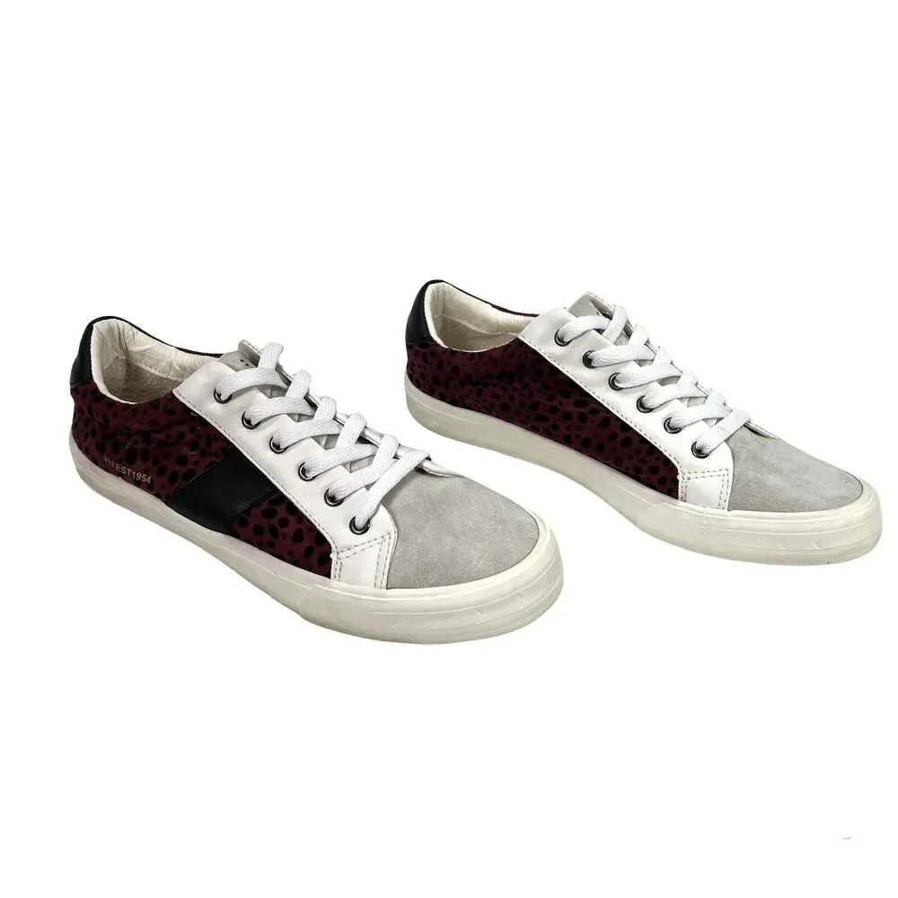 Vintage Havana Dina Wine Maroon Leopard Print Womans Size 10 Shoes Sneakers